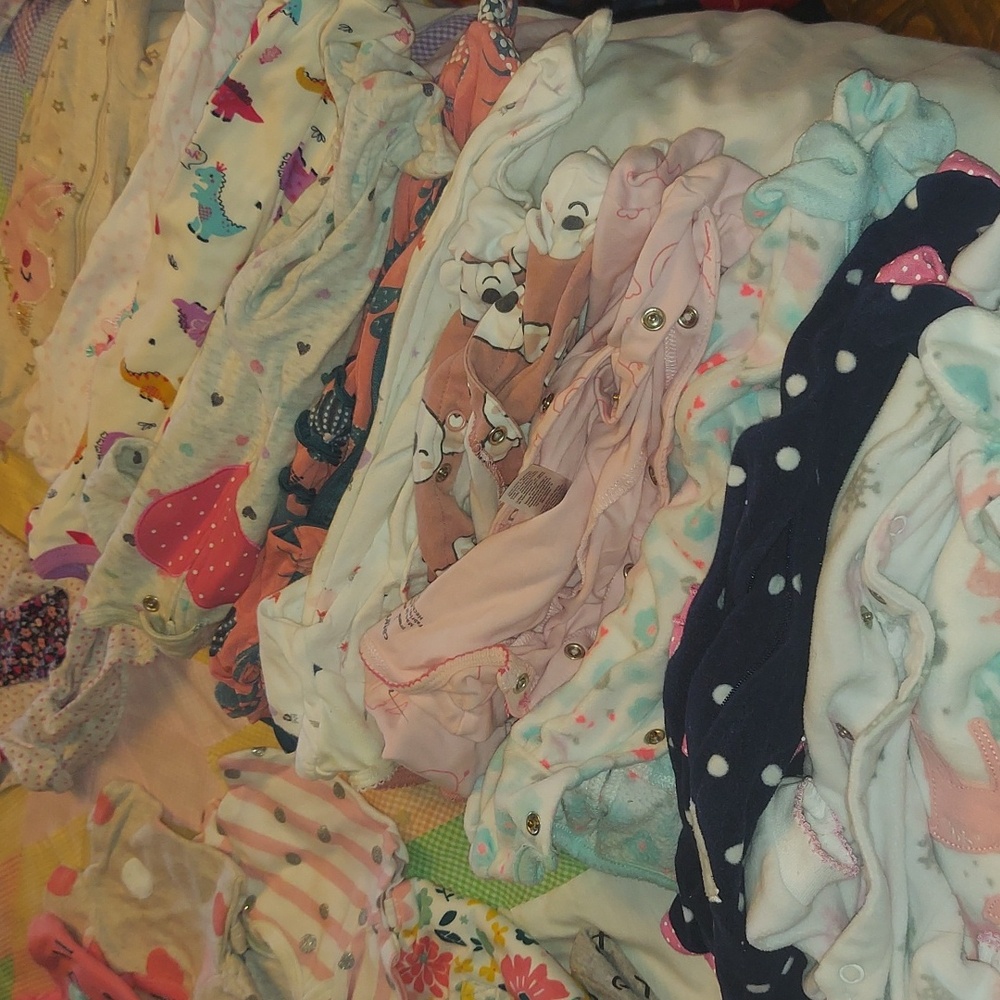 Lot of 12  PREEMIE GIRL sleepers
